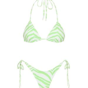 ISO- triangl green zebra bikini